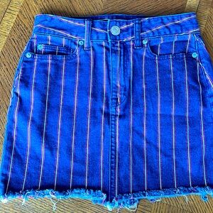 American Eagle AE Denim Jean Skirt Blue with red & White stripes! 4th of July🎇